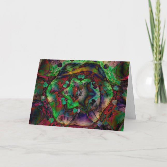 Pretty Flower Burst Abstract Card (Front)
