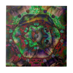 Pretty Flower Burst Abstract Ceramic Tile