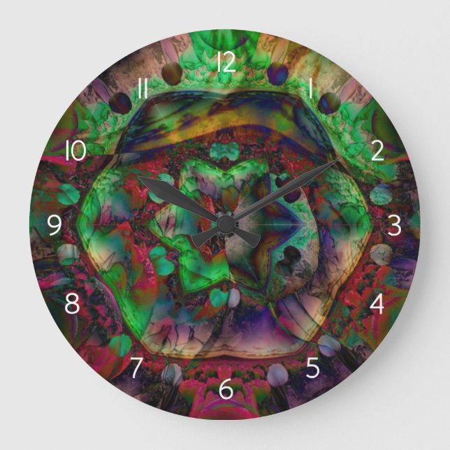 Pretty Flower Burst Abstract Large Clock (Front)