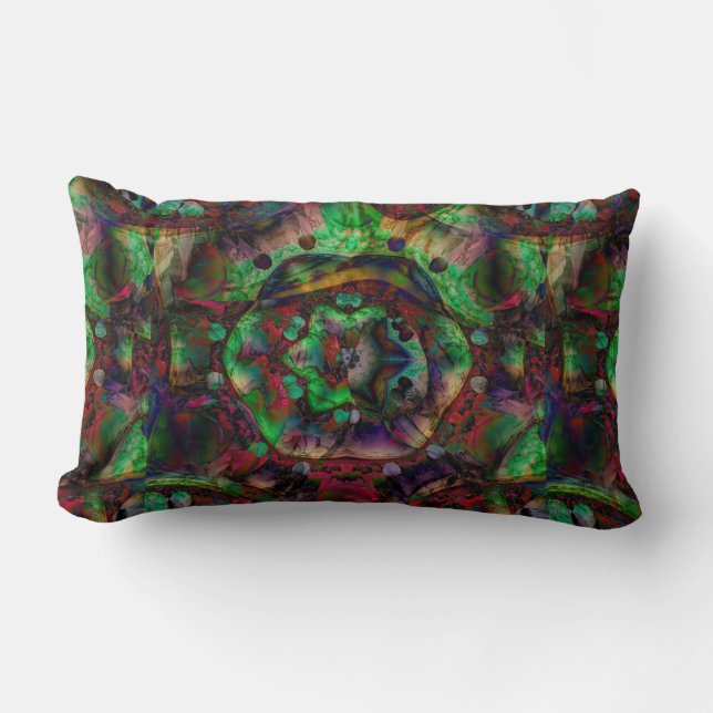 Pretty Flower Burst Abstract Lumbar Cushion (Front)