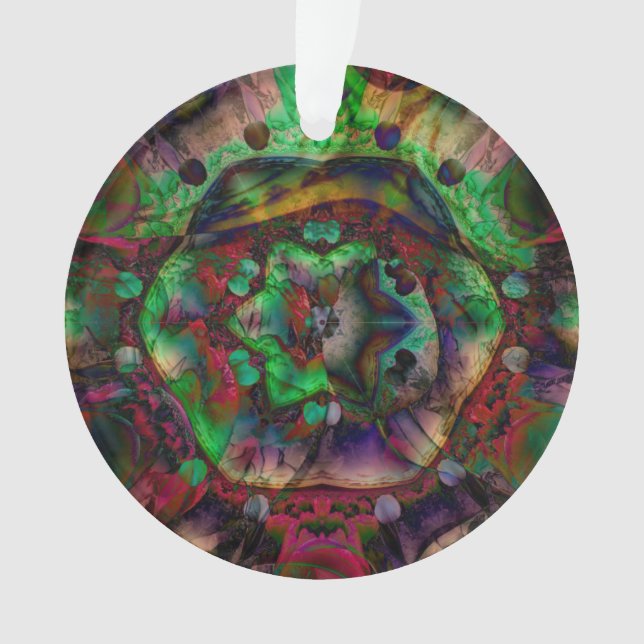 Pretty Flower Burst Abstract Ornament (Front)