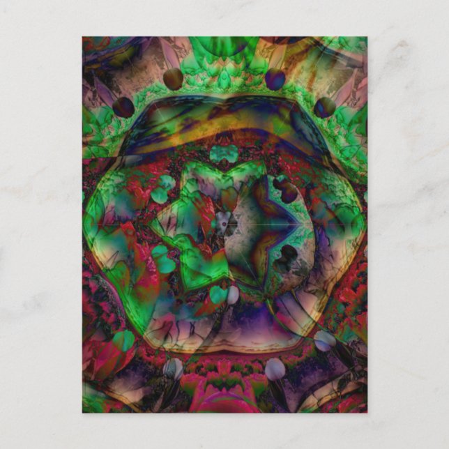 Pretty Flower Burst Abstract Postcard (Front)
