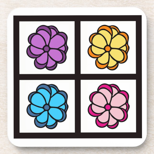 Pretty Flower Drawing Coaster (Front)