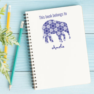 Pretty Flower Elephant This Book Belongs To Self-inking Stamp