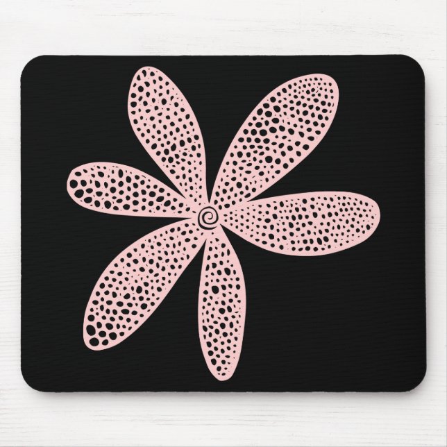 Pretty Flower - Faded Pink on Black Mouse Pad (Front)