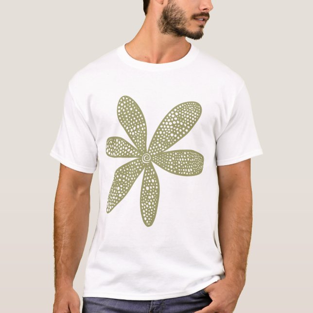 Pretty Flower - Khaki T-Shirt (Front)