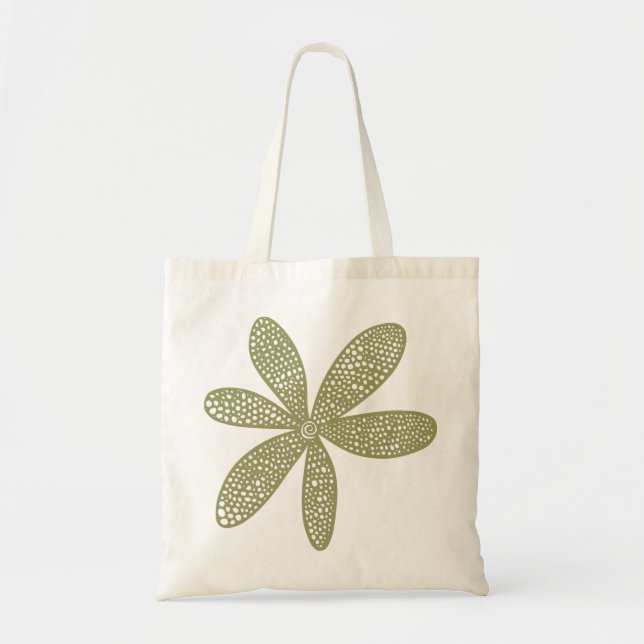 Pretty Flower - Khaki Tote Bag (Front)