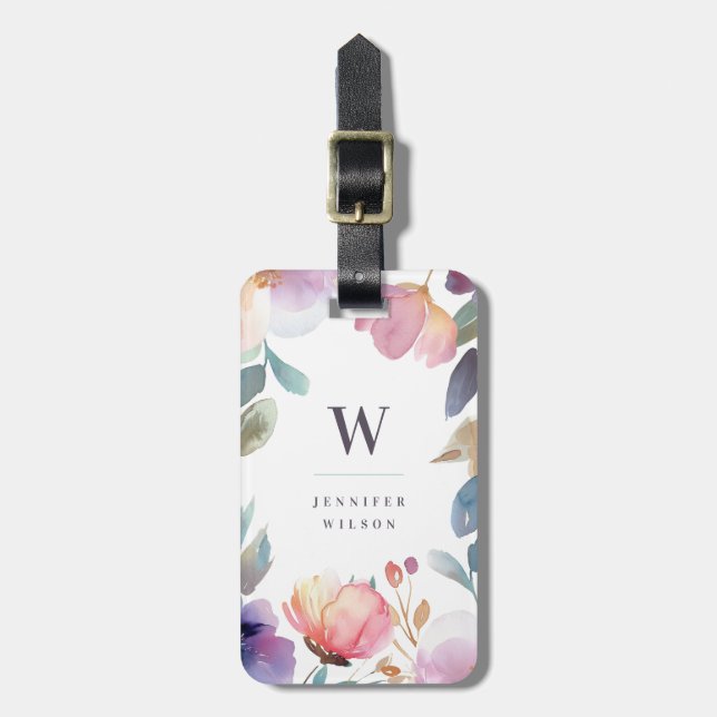 Pretty Flower Luggage Tags (Front Vertical)