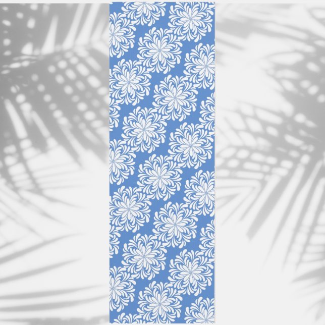 Pretty Flower Mandala Pattern Blue  Yoga Mat (Creator Uploaded)
