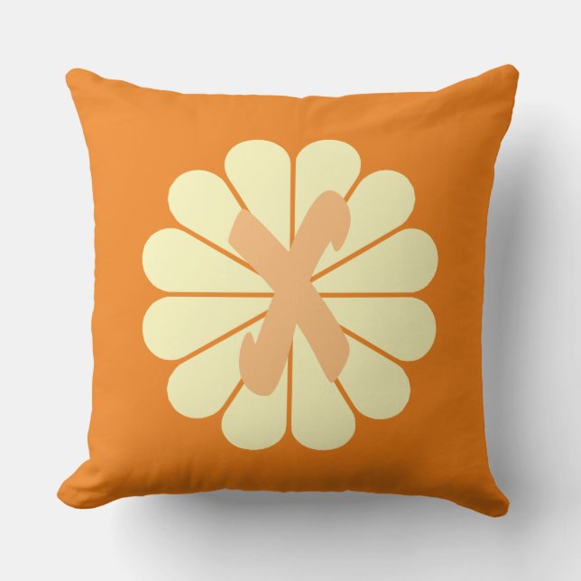 Pretty Flower Monogram Cushion (Front)