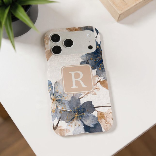 Pretty Flower Monogram Template Personalized (Pretty Flower Monogram Template Personalized iPhone Case by Ricaso. Monogrammed cell case gift idea)