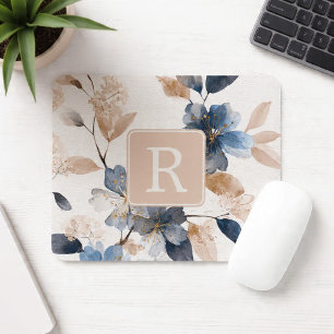 Pretty Flower Monogram Template Personalized Mouse Pad