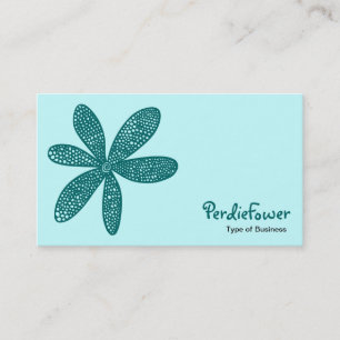 Pretty Flower - Moss Green on C7FFFF Business Card