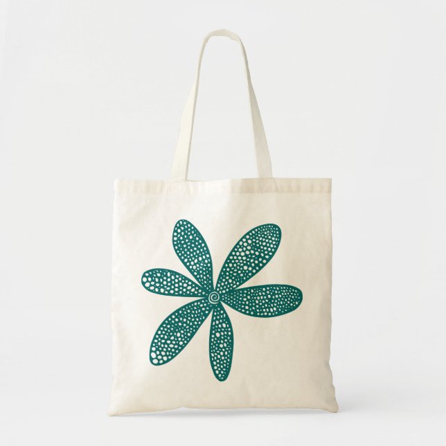 Pretty Flower - Moss Green Tote Bag (Front)