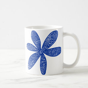 Pretty Flower - Navy Blue Coffee Mug