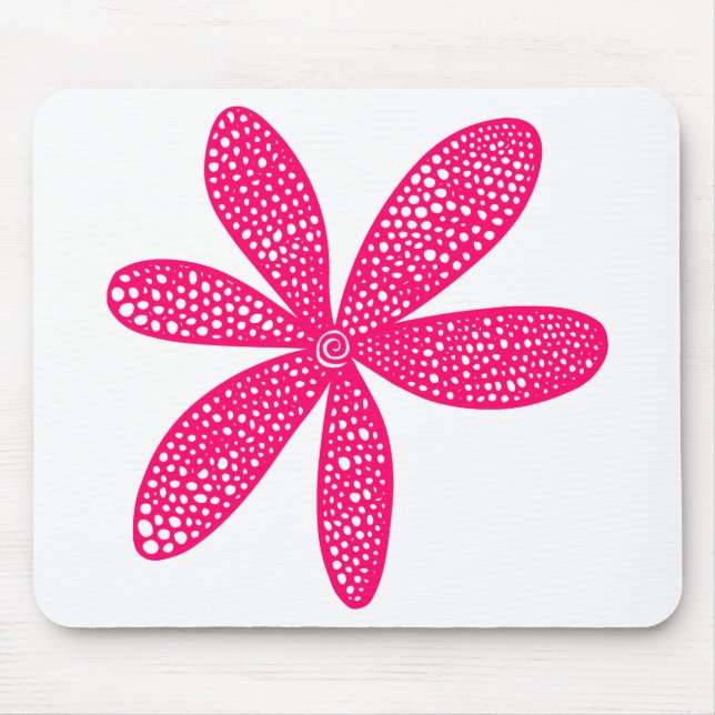 Pretty Flower - Neon Red Mouse Pad (Front)