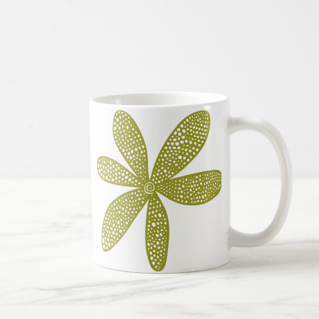 Pretty Flower - Olive Coffee Mug (Right)