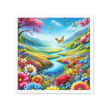 Pretty flower paper towel