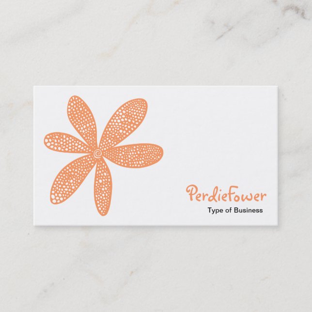 Pretty Flower - Peach FF9966 Business Card (Front)