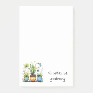 Pretty Flower Pots I'd Rather Be Gardening Post-it Notes