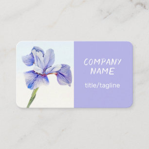 pretty flower purple Iris watercolor custom Business Card