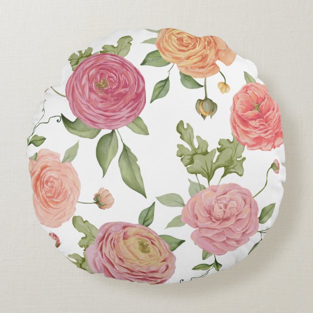 Pretty Flower Round Cushion (Front)