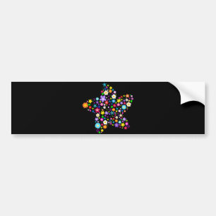 Pretty Flower Star Bumper Sticker