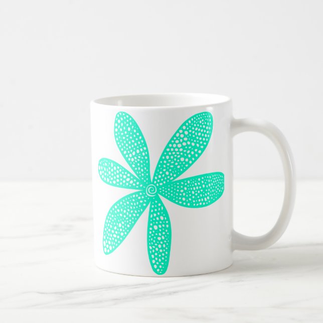 Pretty Flower - Turquoise Coffee Mug (Right)