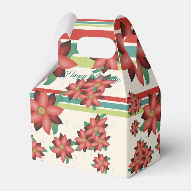 Pretty Flowered  Guest Favour Box (Back Side)