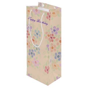 Pretty Flowered Wine Bag
