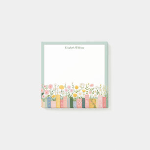 Pretty Flowers and Books Post-it Notes
