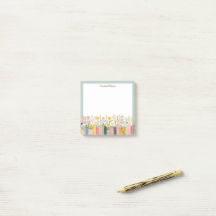 Pretty Flowers and Books  Post-it Notes