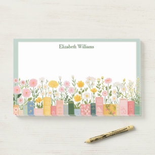 Pretty Flowers and Books  Post-it Notes
