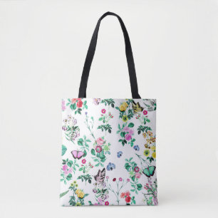 Pretty Flowers and Butterflies Tote Bag