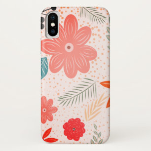 Pretty Flowers and Dots iPhone X Case