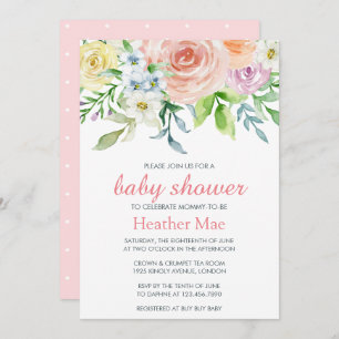 Pretty Flowers Baby Shower Invitation