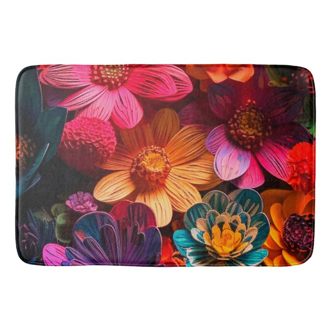 Pretty Flowers Bath Mat (Front)