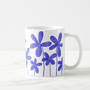 Pretty Flowers - Blue Coffee Mug