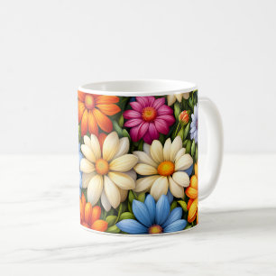 Pretty Flowers, Brightly Colored, Coffee Mug