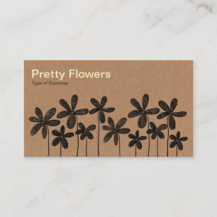 Pretty Flowers - Cardboard Box Texture Business Card
