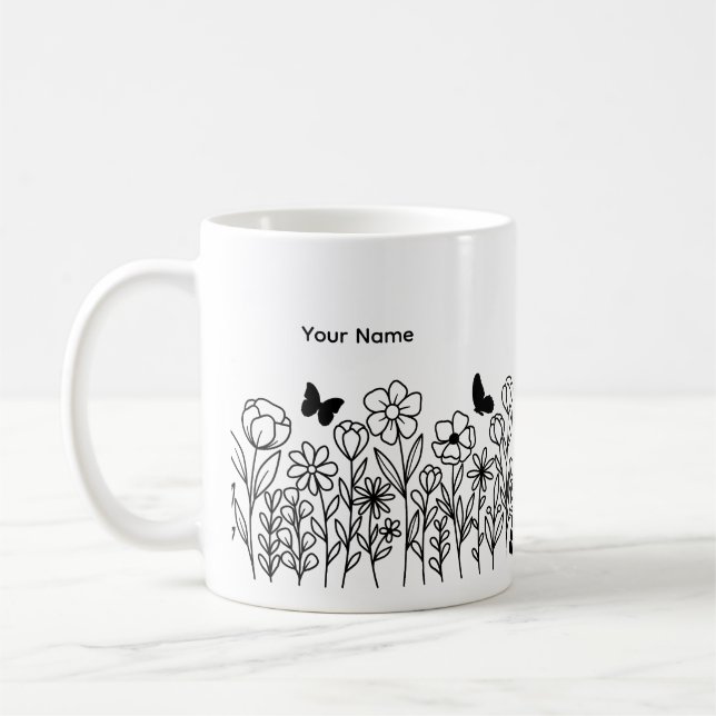 Pretty Flowers Coffee Mug (Left)