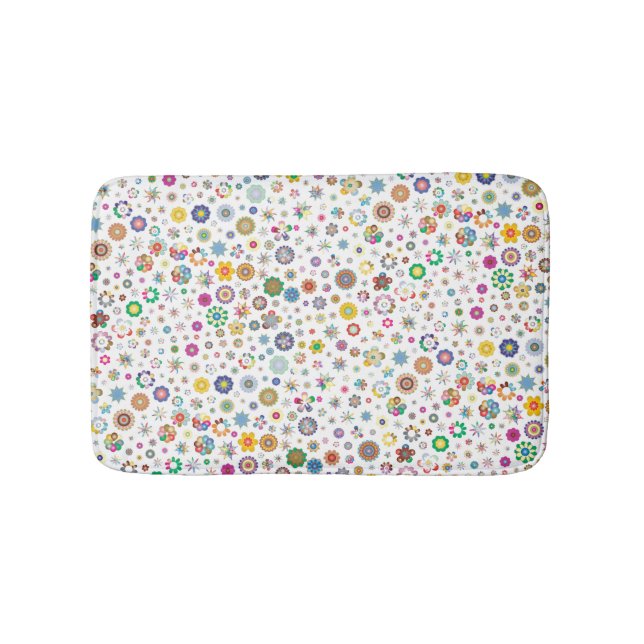 Pretty flowers - colourful Bath Mat  (Front)