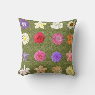 Pretty flowers, colourful rose, daisy, carnation.. cushion