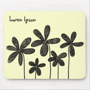 Pretty Flowers - Cream Mouse Pad