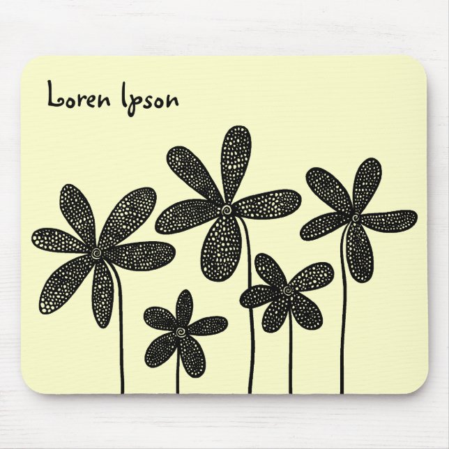 Pretty Flowers - Cream Mouse Pad (Front)