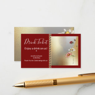 Pretty Flowers Drink Ticket Enclosure Card