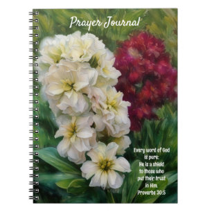 Pretty Flowers Floral Art Bible Verse Prayer Notebook