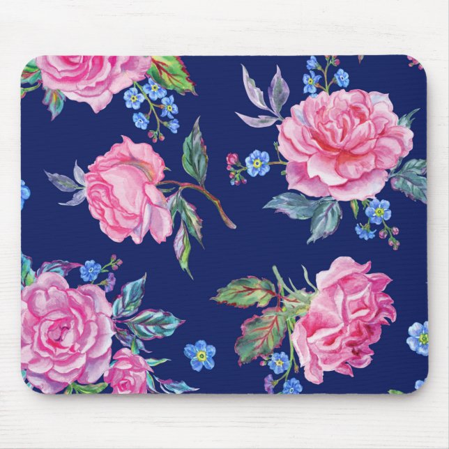 Pretty Flowers Floral Mouse Pad (Front)