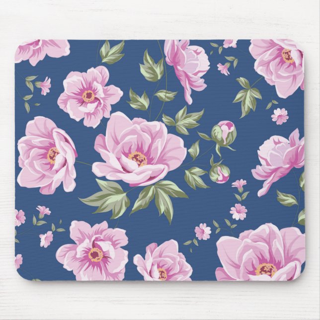 Pretty Flowers Floral Mouse Pad (Front)