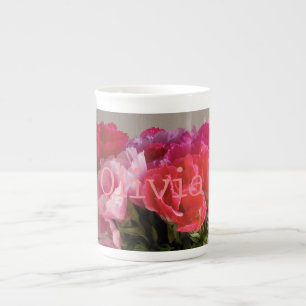 Pretty Flowers For February Photograph+Custom Name Bone China Mug